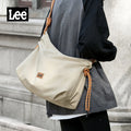 LEE Unisex Denim Blue Soft Pillow Shoulder Bags Beige Casual Simple Utility Light Ladies Large High Capacity Hobo Crossbody Bag