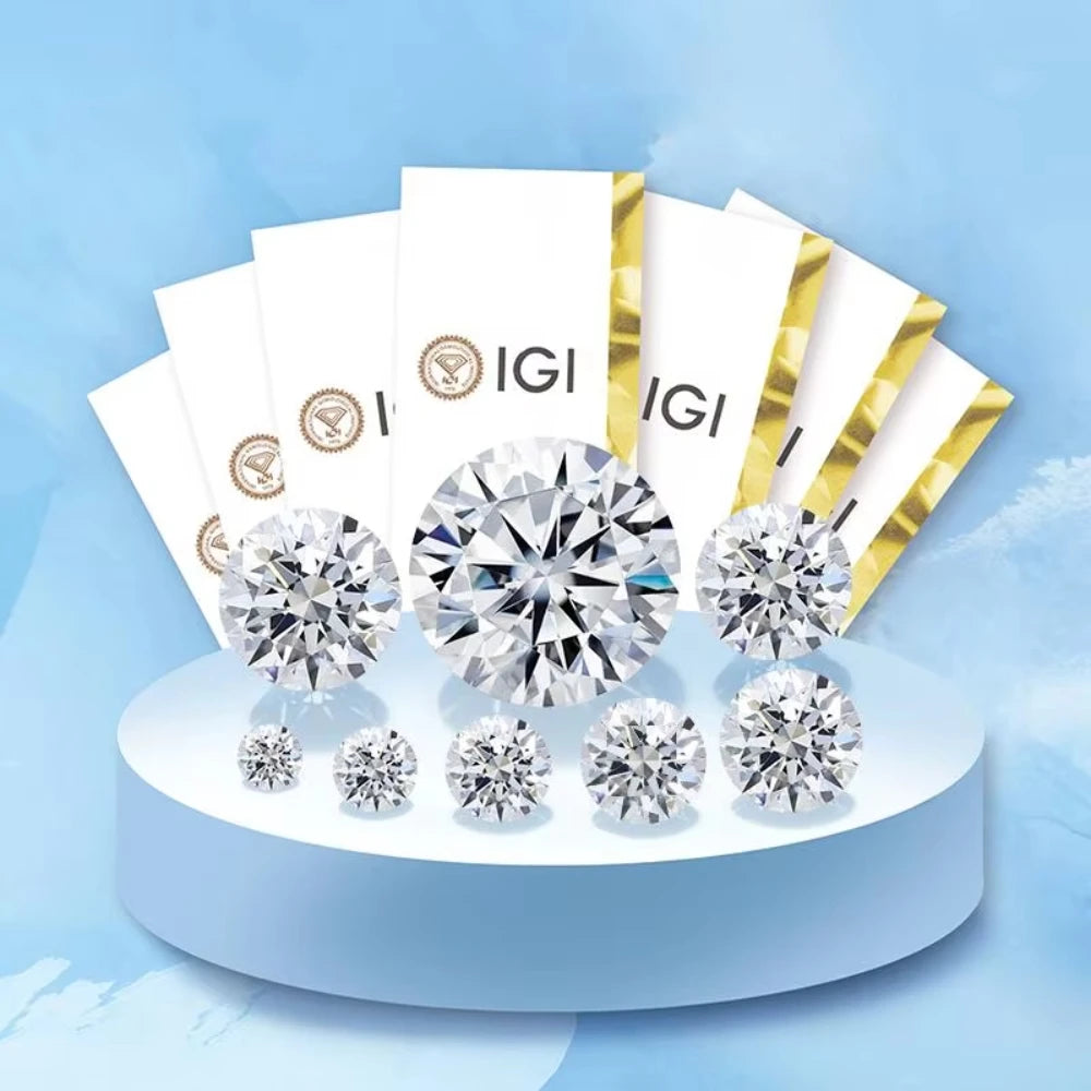 Mishang Jewelry With GIA IGI Certificate Round Lab Grown Diamonds 0.3ct 0.5ct 0.8ct 1ct 1.5ct 2ct 3ct Created Diamond Wholesales
