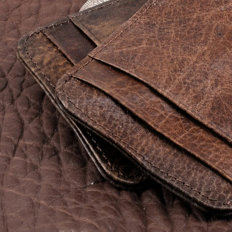 Fashion 100% Genuine Leather Thin Bank Credit Card Case Mini Card Wallet Men Bus Card Holder Cash Change Pack Business ID Pocket