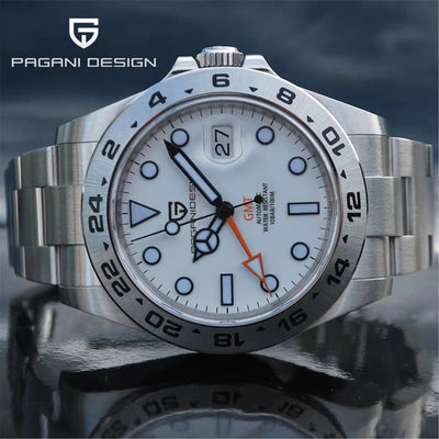 PAGANI DESIGN Vintage 42MM GMT Men's Watch PD1682 Automatic Mechanical Timepiece Sapphire Stainless Steel 100M | SAMAG