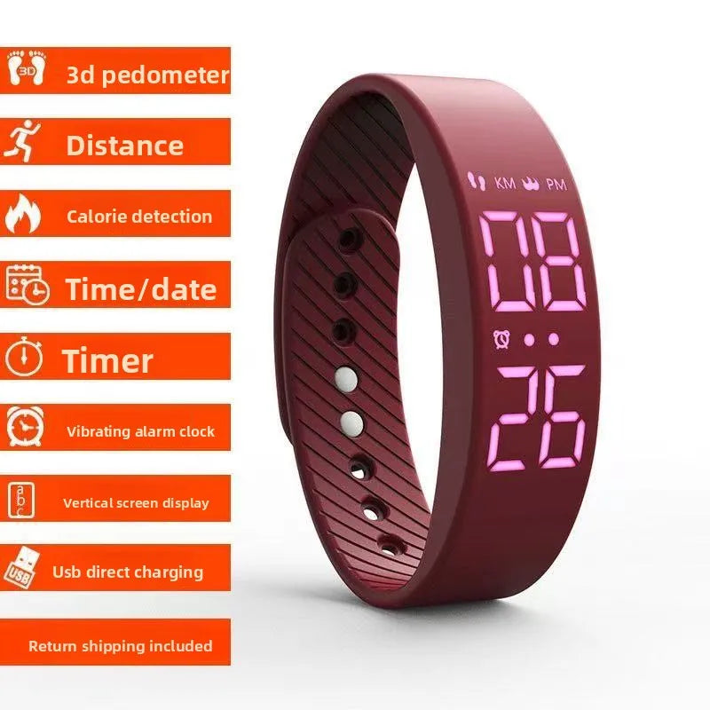 Casual Fashion Digital Watch Male Female Middle High School Student Waterproof Silent Vibration Alarm - Visuel 9 | SAMAG