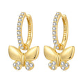 Original S925 Sterling Silver Zircon 18K Gold Lining Vintage Hoop Earrings for Women Birthday Party - Visuel 14 | SAMAG
