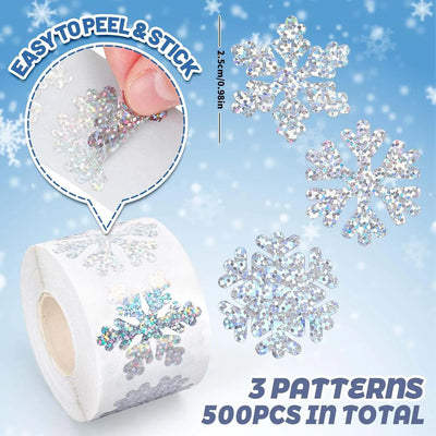 100 - Laser Christmas Snow Stickers Party Gift Wrapping | SAMAG