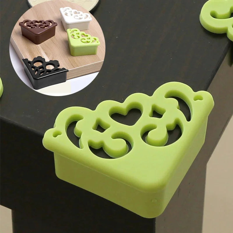 4pcs Silicone Corner Protective Cover - Elegant Hollow Flower Design, Table Corner Protector, Protecting Children's Safety
