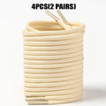 4 Pcs(2 Pairs) Round Shoelaces 4mm for Sneakers Boots, Durable Anti-Slip Sports Laces, 80-160cm Solid Colors Replacement