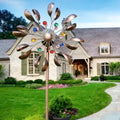 360° Rotating Garden Windmill Wind Chime Outdoor Solar-Powered Windmill Decor Perfect for Backyard Lawns Housewarming Gift