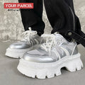 Height increasing 7CM men's shoes IG dad shoes sporty and versatile  summer breathable mesh thick sole derby shoes