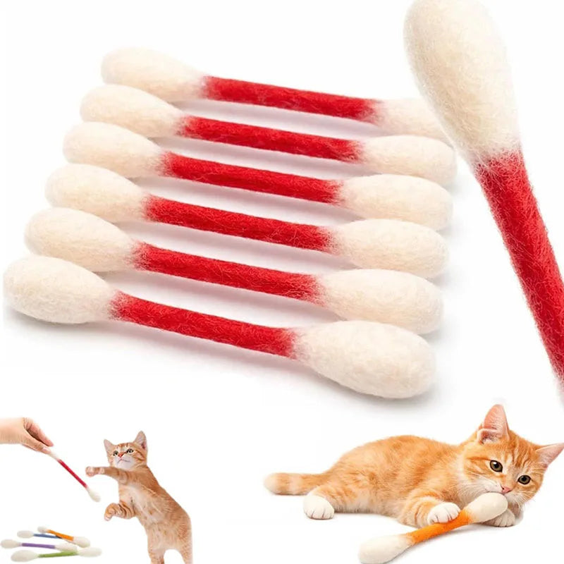 Cotton Swabs Cat Toys with Catnip Kitten Chew Sticks for Indoor Boredom Durable Dental Teething Ropes cat Lover Gift Accessories