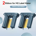 2Rolls Balck White or Color Ribbons of Niimbot M2 Thermal Transfer Label Printer Home Office 20-50mm Width Pint up to 24 Meters
