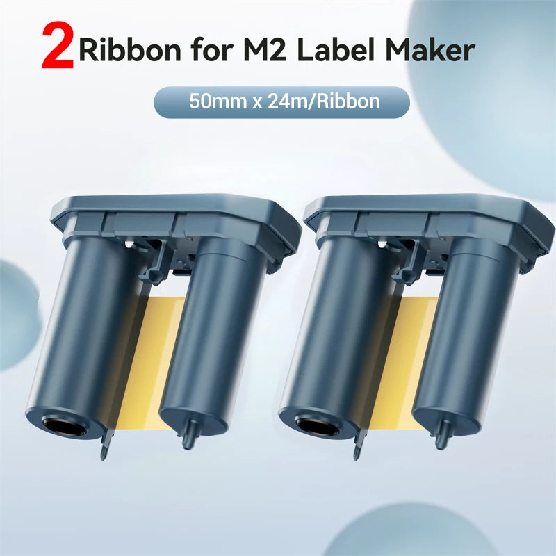 2Rolls Balck White or Color Ribbons of Niimbot M2 Thermal Transfer Label Printer Home Office 20-50mm Width Pint up to 24 Meters