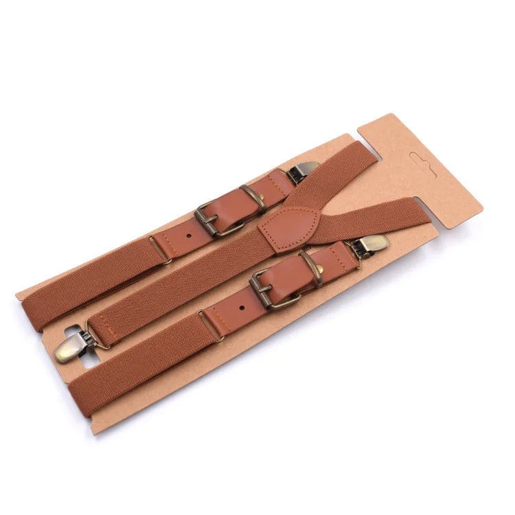 Vintage Suspenders 2.5cm Wide Y-back with 3 clips Adjustable Elastic Trouser Braces Suspender Belt for Women Fashion Accessories