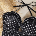 Polka Dot One Piece Swimsuit Sexy Halter Neck with Tie | SAMAG