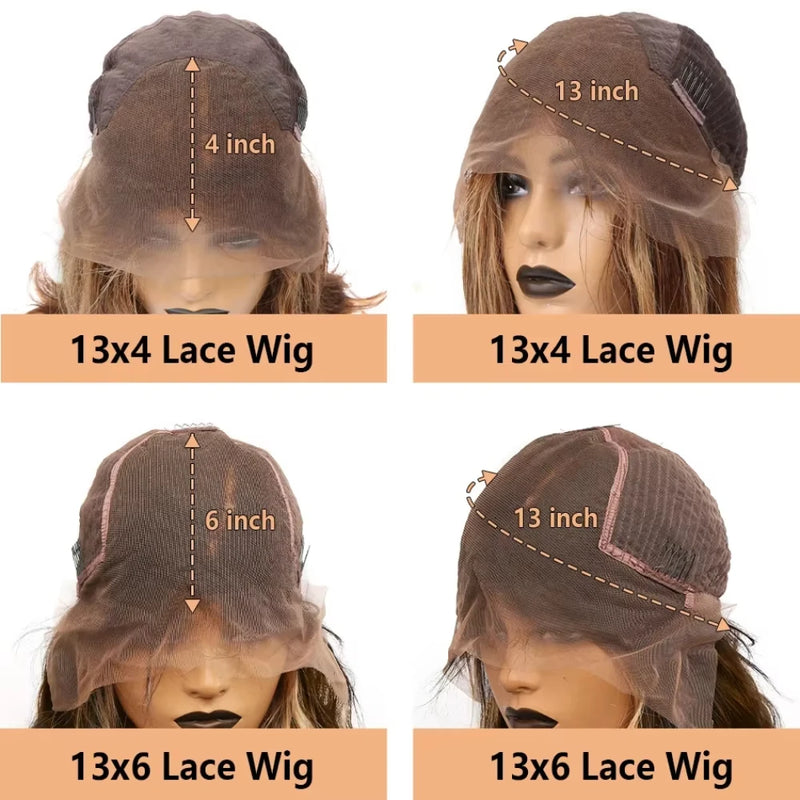 P4/27 Body Wave Highlight Lace Wigs Pre-plucked Human Hair 13X6 HD Lace Frontal Wigs 220 Density 13x4 Transparent Front Lace Wig