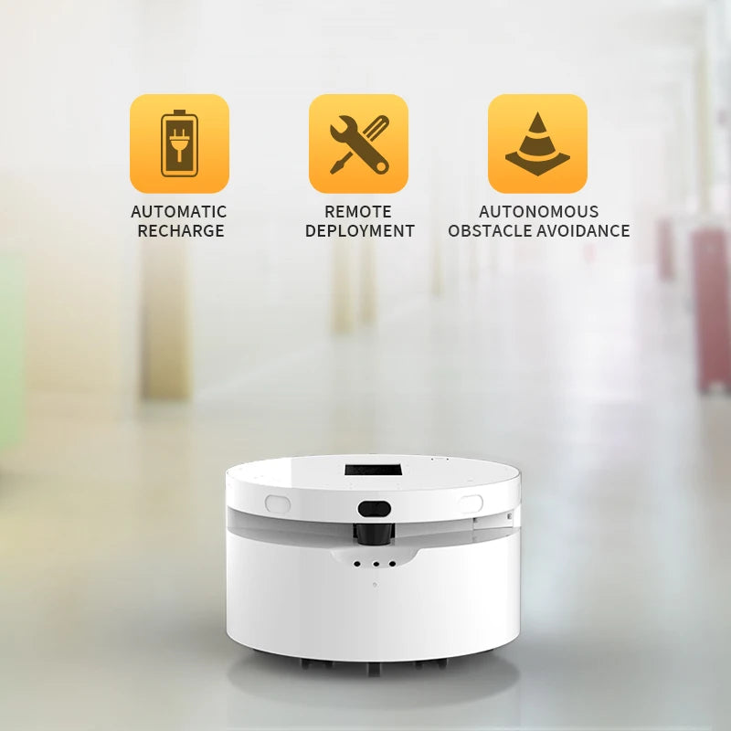 Customized Newest Design Stable Autonomous 4Wd Mobile Robot  Round Base Restaurant Warehouse Delivery Wheel Chassis Platform