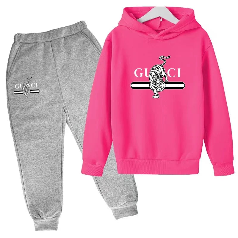 Hooded Sweatshirt + Pants - casual Sports Outfit - letter - View 25 | SAMAG