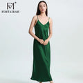 FIMTAIRAH Brand 6A 19mm New 100% Silk Nightgown Women Sexy Elegant Summer Silk NightDRESS long home wear Pajamas