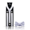 Fashion Mens Suspender Bow Tie Set Man Shirt Pants Dress Women Wedding Party Solid Color Suspender Suit Skirt With Braces Straps