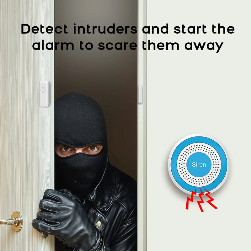 PGST WiFi Alexa Tuya Smart Life Home Alarm Security System Kit Home Automation Alarm Security Protection Door Motion Sensor