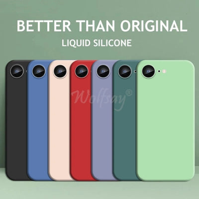 For iPhone 16e Case Liquid Silicone Plain Rubber Funda | SAMAG