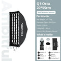AMBITFUL Q1 Mini Bowens / GODOX Mount 30cm 45cm Octa Softbox 20*55cm Strip Softbox 30cm Softball 45cm Bounce Softbox For GODOX