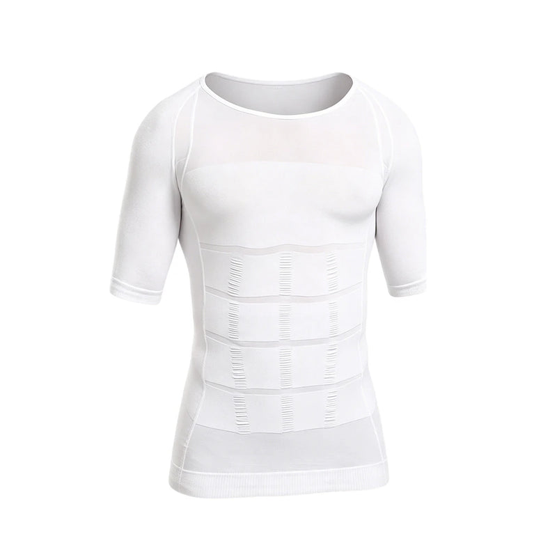 Men's Compression Short Sleeve Shirt Tummy Control Breathable Sweat Wicking Slim Top for Summer Sports Running Daily Casual Wear