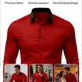 FGKKS Men Tuxedo Shirt Western Luxury Long Sleeve Smart | SAMAG