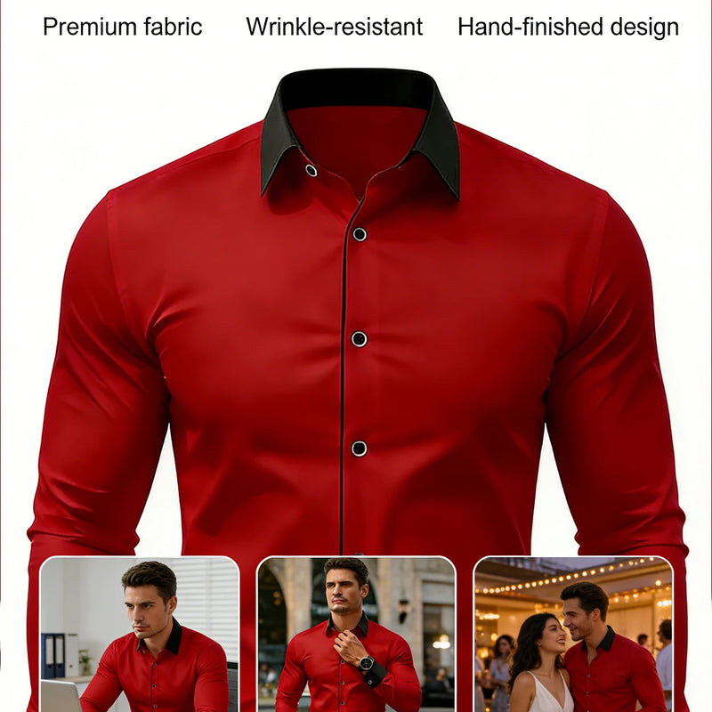 FGKKS Men Tuxedo Shirt Western Luxury Long Sleeve Smart | SAMAG