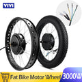 72V 3000W Electric Fat Bike Kit Brushless Gearless Rear Cassette Hub Motor Wheel 20in26in Dropout 190mm for Ebike Conversion Kit