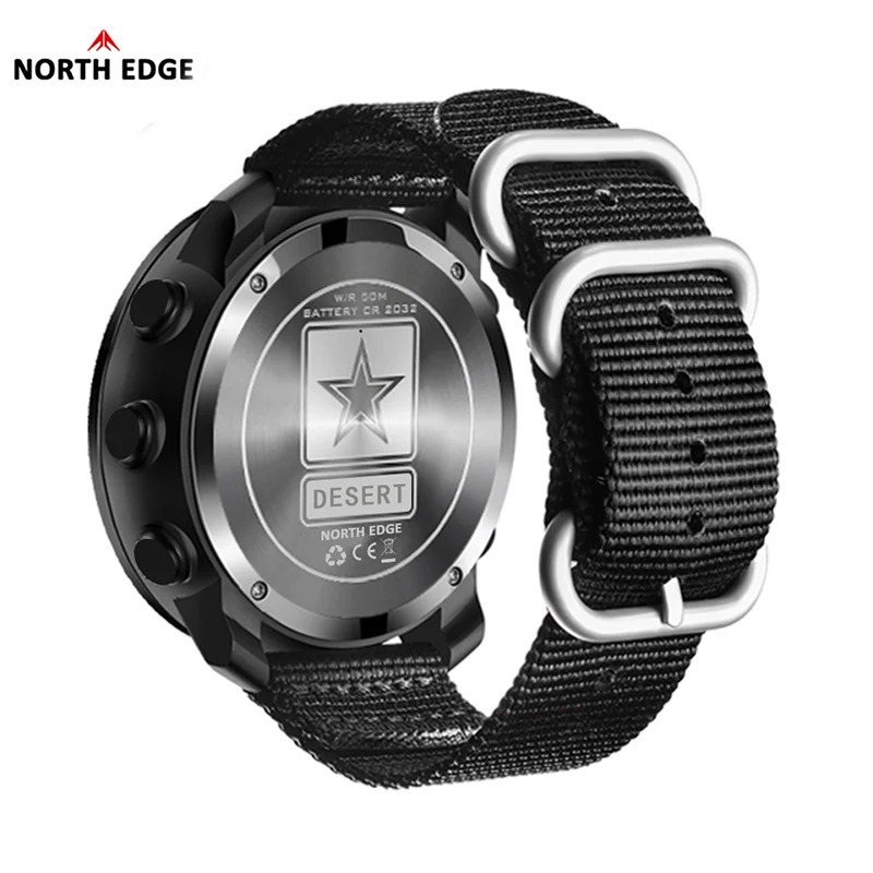 NORTH EDGE DESERT Men Digital Watch Outdoor Sports Running Swimming Outdoor Sport Watches Altimeter Barometer Compass WR50M