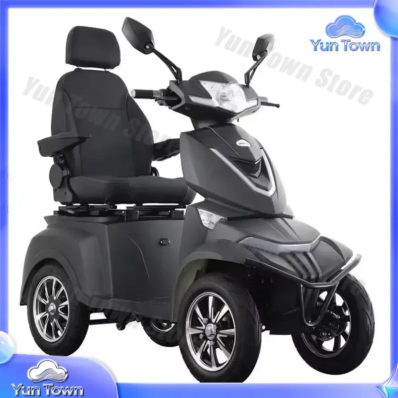 Heavy Duty Folding Walker with 4 Wheels Electric Mobility Scooter for Elderly and Disabled for Fast Transportation