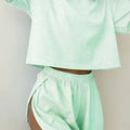 Women's Striped Pajama Set Summer Short-Sleeved T-Shirt | SAMAG