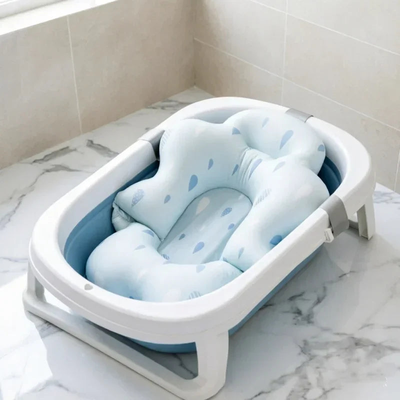 Infant Daily Bath Accessory Non Slip Bathtub Mat Soft Animal Pillow Safety Support Cushion For Newborn Shower And Body Washing