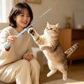 Telescopic Cat Wand Toys with Replaceable Heads - Set of 3 Pastel Color Interactive Teaser Wands for Play