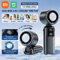 MIJIA Electric Fan Refrigeration Handheld Portable Desktop Outdoor Digital Display High-speed Folding Neck Hanging Fan NEW