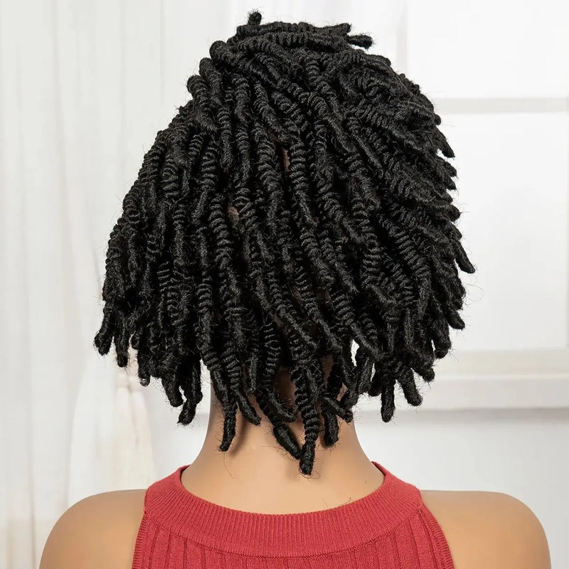 Short Bantu Braided Wigs Synthetic Full Lace Handmade Cornrow Braided Wigs 350# Ginger Braids Wig with Baby Hair for Black Women