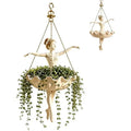 G6KF Porch and Balcony Decors Hanging Planter, Dancer Resin Flower Pot with Three Chain for Small Plant, Indoor Garden Accent