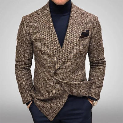 Casual Plaid Jacket Men Straight Leg Coat Green Youth | SAMAG