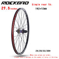ROCKBAO Mountain Bike Wheelset 24/26/27.5/29 Inches Disc Brake Aluminum Alloy 4Bearings 7-12Speed Thru Axle MTB Bicycle Wheel