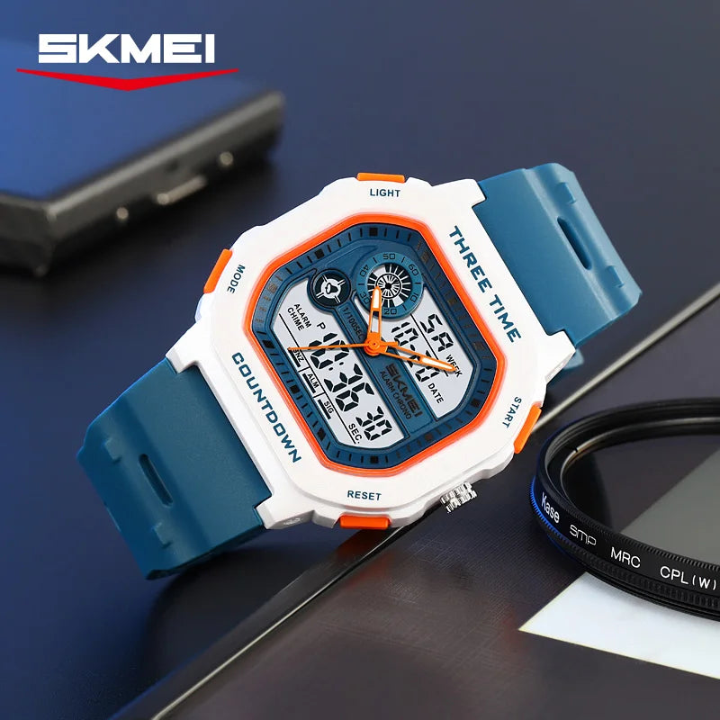 SKMEI 2641 Military Countdown Mens Wristwatches Chrono Alarm Watches Dual-display Digital Watch for Men Waterproof Relojes