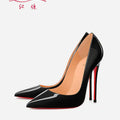 Black Women's Elegant High Heels Red Shiny Bottoms Luxury Brand Women Heels 2025 Trend Pointed Toe Sexy Party Pumps Shoes Women