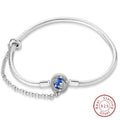 Bracelet Silver 925 Original 17-20CM Star Moon Sun Four Leaf Clover Green Zircon Bracelets Fit DIY Charms Birthday Jewelry Gifts