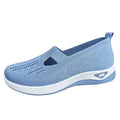 Women's shoes, women's casual shoes, solid color breathable sports shoes, soft-soled lightweight walking shoes, low-top knitted