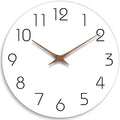 Wall Clock 12 Inch Silent Non Ticking Wood Wall Clocks Battery Operated Wooden White Modern Simple Minimalist Hanging Wall Clock