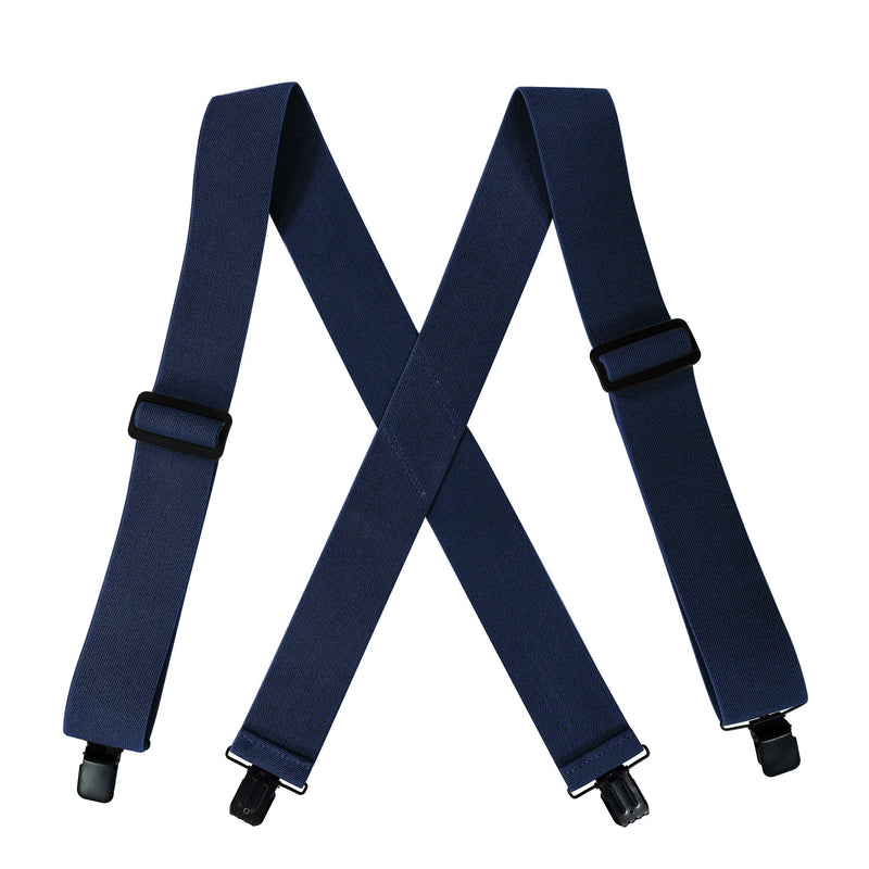 Heavy Duty Suspenders Big and Tall with 4 Clips Belt Loop X Back 5cm Wide Work Braces Adjustable Elastic for Men Women Fashion