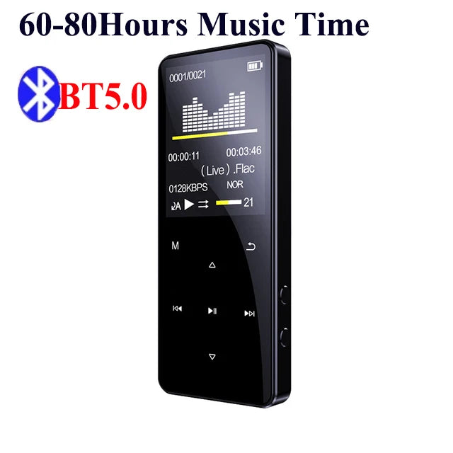 8G-128GB MP3 MP4 Player Touch Bluetooth 5.0 Lossless Audio Recorder Music Mp3 Player HiFi Portable Audio Walkman FM Radio E-Book