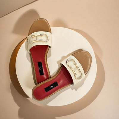 CH 2025 Summer New Women's Leisure Sandals Women's Slippers Simple Solid Colour Design Daily Style Fashion Women's Slippers