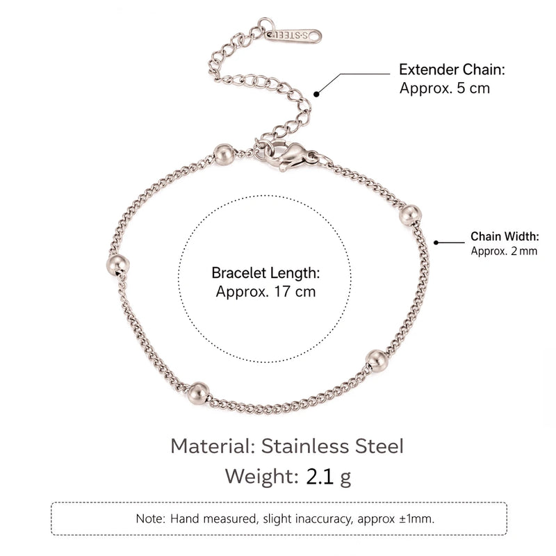 5Pcs Minimalist Chain Bracelets Women Stainless Steel Twist/Paperclip/Cuban Adjustable Stack Jewelry - Visuel 14 | SAMAG