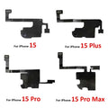 Earpiece Light Sensor Proximity Flex Cable For iPhone 13 14 15 Pro Max Plus Mini with Mic Ear Speaker Ribbon Repair Parts