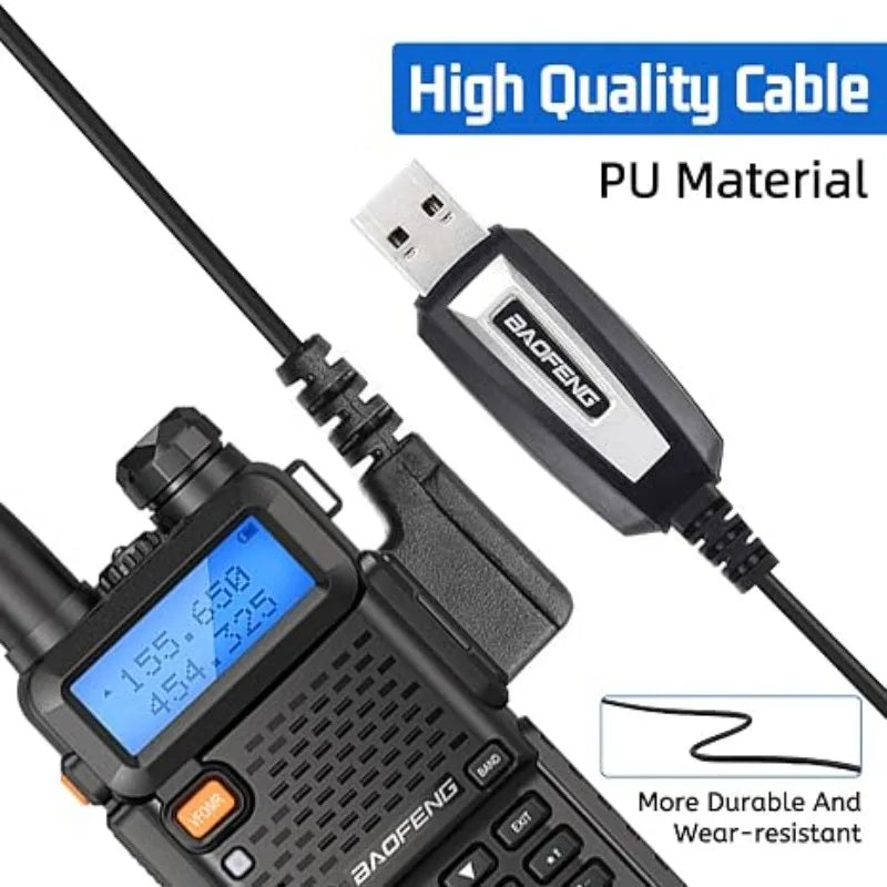 BAOFENG USB Programming Cable CH340 for UV-5R Mini BF-F8HP Pro DM32 UV32 AR-5RM UV-5G Plus GM-15 PRO Ham Radio Walkie Talkies