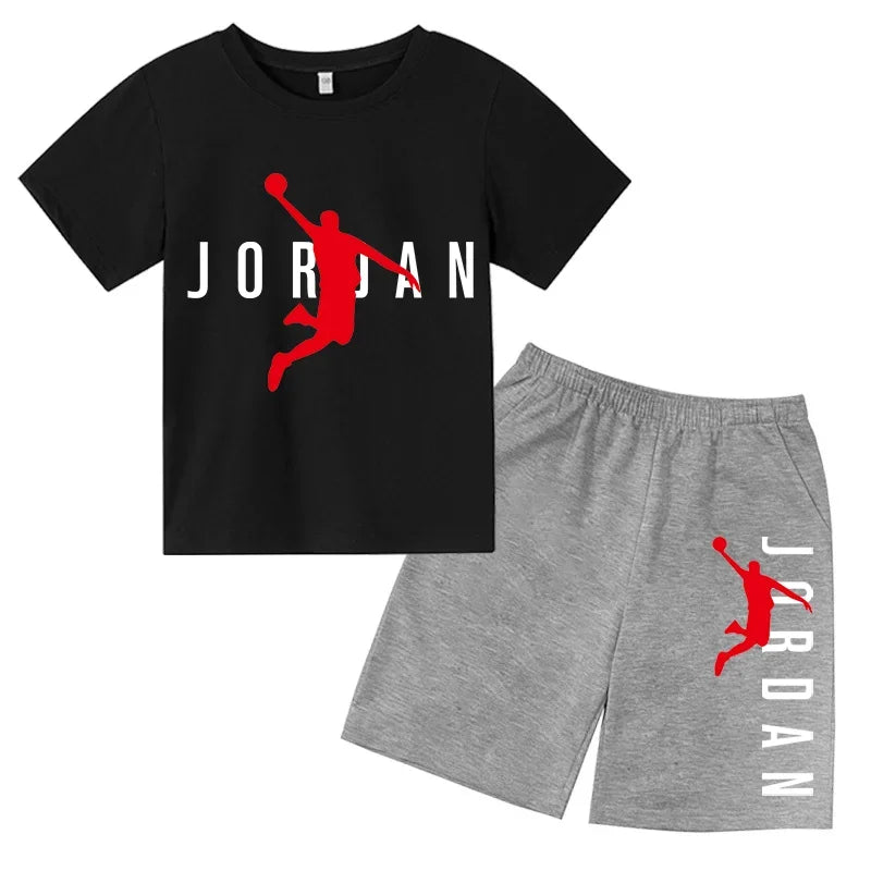 Kids 2 - Piece Letter Print Sports Outfit - Short Sleeve - View 25 | SAMAG